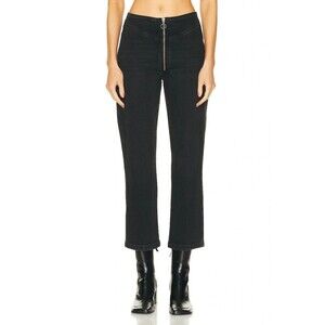 Frame The Zip Up Jean Women Size 29‎ Lunar Black Crop Stretch High Rise NWT